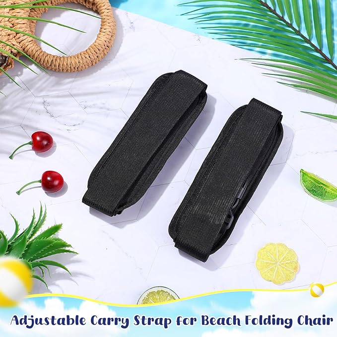 Sanwuta 10 Pcs Adjustable Beach Chair Carry Straps Universal Folding Chair Shoulder Strap for Beaches Camping Scooter Bikes Backpacking Picnics Outdoor