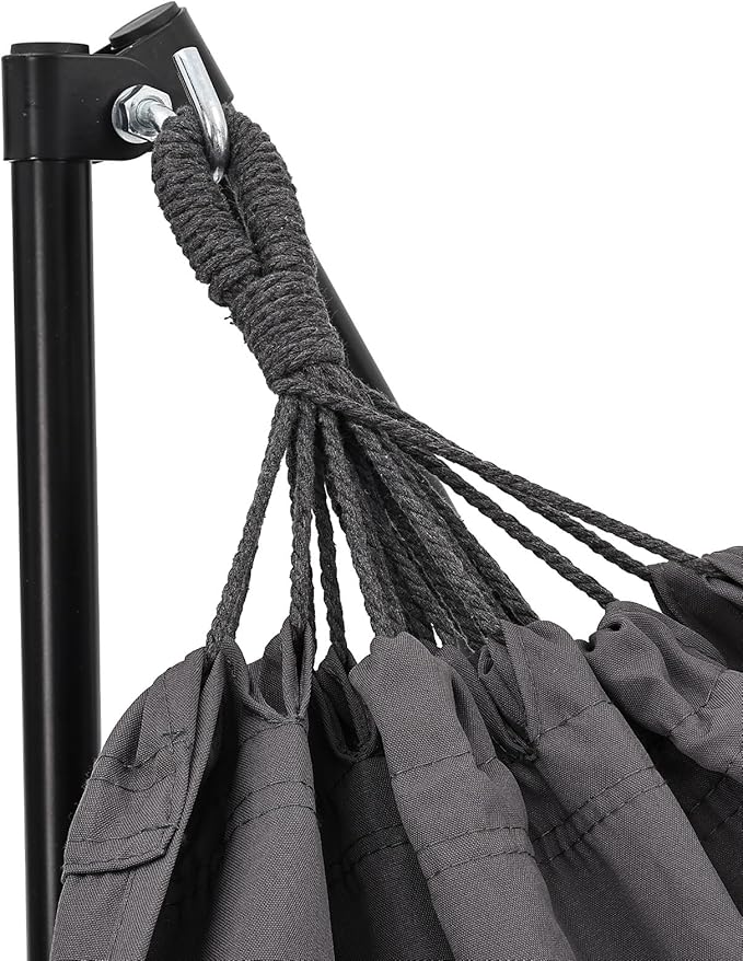 GDY Hammock Chair with Stand 550 lb Capacity Easy Set Up with Carrying Bag Portable for Travel/Backpacking/Beach/Backyard Grey.