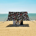 Bolaz Beach Canopy Tent Sun Shade9'×10.5' Large Family Beach Shade UPF50+- Outdoor Shade for Camping Trips FishingBones Hearts Pattern