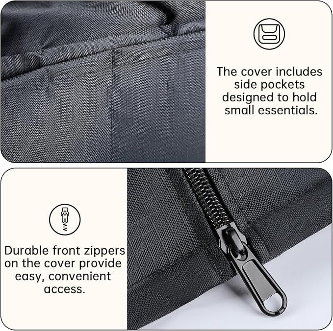 Bread Rack Cover 20-Tier 23×28×64 – 420D Oxford Waterproof &amp Dustproof Speed Rack Cover with Side Storage Pocket Roll-Up Door Zipper – Commercial Bakery Bun/Sheet Pan Rack Protector Black