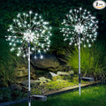 suddus Solar Garden Lights Outdoor Waterproof Decorative 2Pack 150LED Firework Lights Solar Fairy Lights for Yard Garden Party Patio Pathway Flowerbed - White