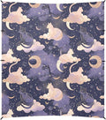 Camping Sun Shelters Moon Clouds and Cats Pattern Beach Canopy 126 * 110.2in