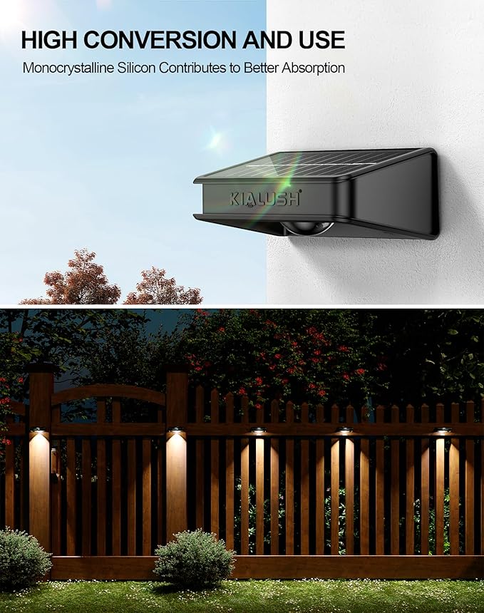 10 Pack Solar Fence Lights - 3 Modes 9 Colors Outdoor Solar Lights Waterproof IP 65 35lm for Step Stair Deck Wall Patio Walkway Porch