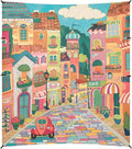 Camping Sun Shelters Colorful Small Town Street Beach Canopy 126 * 110.2in