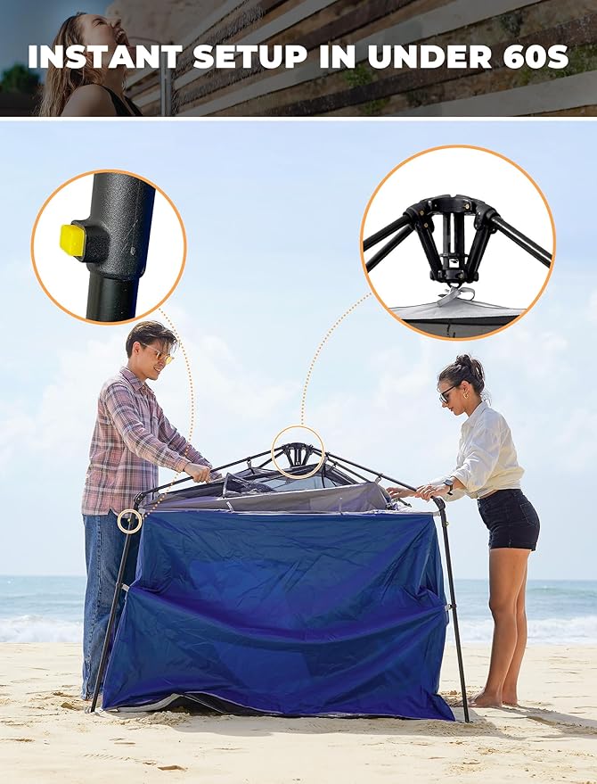 KingCamp Instant Shower Tent Portable Superior Stable Privacy Shelter Large Room Outdoor Toilet Tent with Floor for Beach Camping &amp Hiking Setup in Under 60s