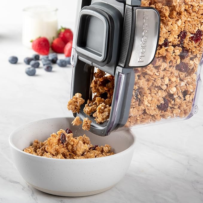 Progressive International ProKeeper+ Clear Plastic Airtight Food Baker's Kitchen Storage Organization Container Canister Set with Magnetic Accessories 2- Piece Set (Cereal 1.5-Quart)