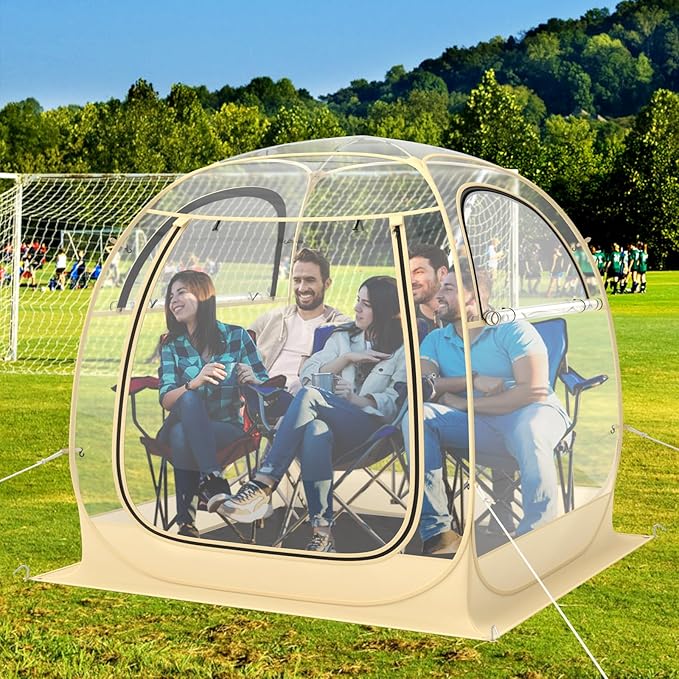 Goplus Sports Tent Instant Pop up Weatherproof Shelter Portable &amp Foldable Outdoor Clear View Bubble Tent w/Carrying Bag Floor Mat Watch Sports Events Camping