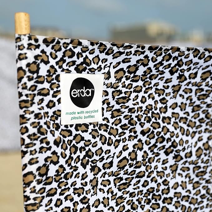 erda Sand Leopard Pro Beach Recycled Polyester Rip-Stop 20 ft Lightweight Windscreen Privacy Screen Wind Blocker Free Matching Shoulder Bag