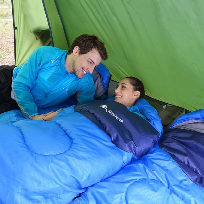 BISINNA Sleeping Bag with Pillow - 4 Season Backpacking Sleeping Bag Lightweight Waterproof Warm and Washable for Adults Kids Women Men's Outdoors Camping Hiking Mountaineering