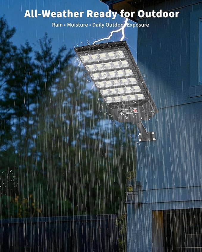 Ofuray Solar Lights Outdoor Waterproof 3000K/4000K/6500K Dusk to Dawn Solar Security Light with Motion Sensor &amp Remote Control IP66 Waterproof High Power LED Lighting for WallYardOutside Tri-4