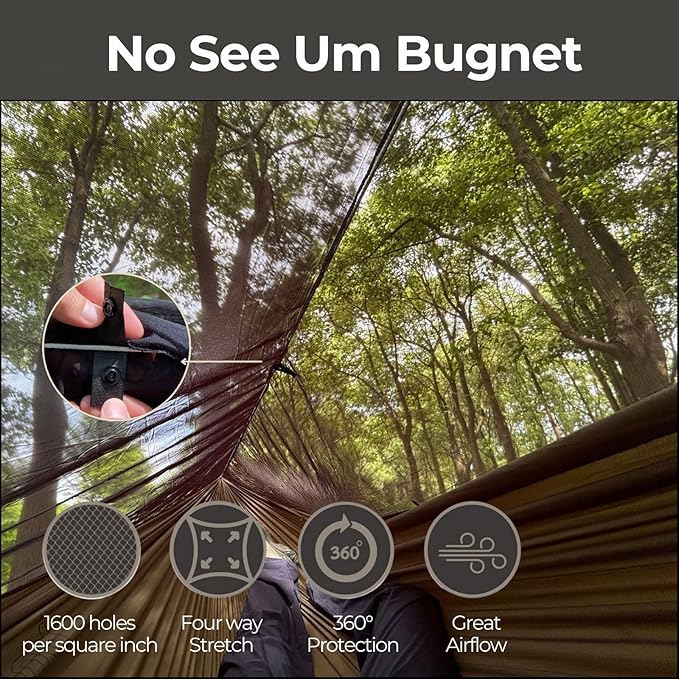 onewind Hammock Mosquito Net Camping Hammock Bug Net with Zipper No See Um Mesh Lightweight Camping Bugnet with Floor for 11ft 12ft Hammock for Hiking Backpacking with Furry Friends