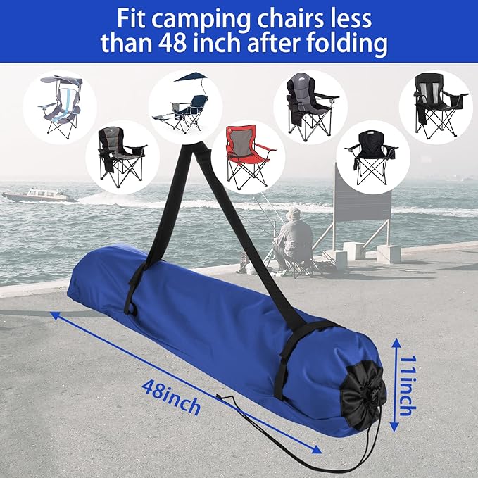 Xxerciz Foldable Camp Chair Replacement Bag Carrying Bag Large Mouth Bag with Shoulder Strap for Outdoor Camping Heavy Duty Large Storage Folding Chair Bag (Chair is not Included)