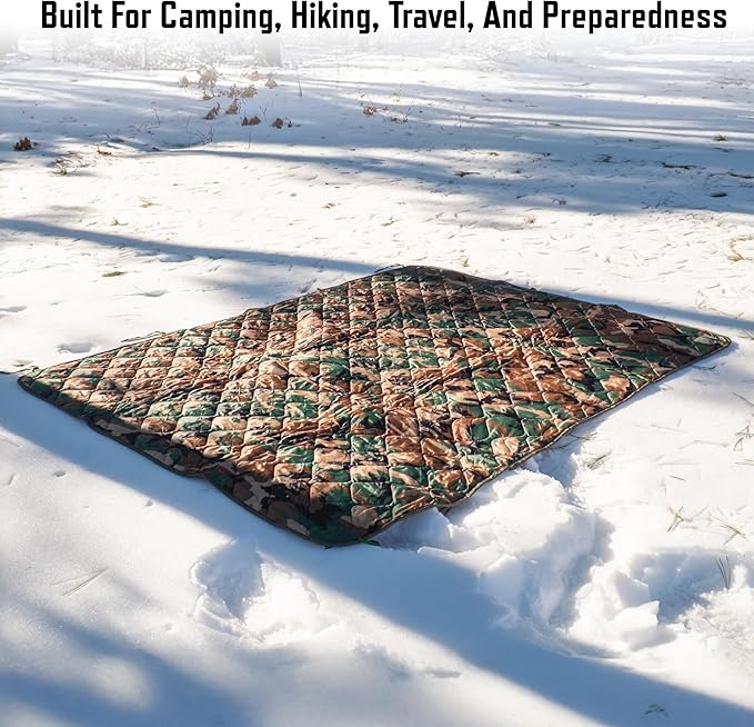 Rothco Camo Woobie Poncho Liner – Outdoor Quilted Camp Blanket Essential Field Gear