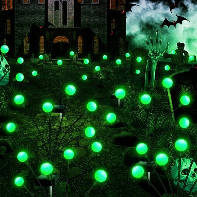Solar Garden Lights Outdoor 4 Pack 24LED Waterproof Solar Powered Lights for Yard Pathway Patio Swaying Lawn Decor as Gardening Gifts for Women Holiday(4 Pack Green)