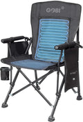 Gobi Heat Zephyr Dual Zone Cooled Camping Chair – Water Circulatory System USB Rechargeable Battery 2 Cooling Zones – Padded Arms Cup Holder &amp Carrying Case – Wind &amp Water Resistant
