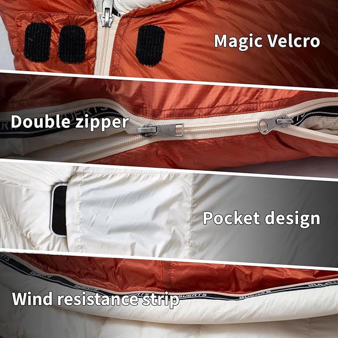 Down Sleeping Bags for Adults Premium 680FP Down Fill Backpacking Sleeping Bag for Cold Weather for Camping Hiking and Traveling Comes with Compression Sack.