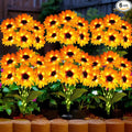 Solar Garden Lights Outdoor 6 Pack Sunflower Lights with 36 Sunflower Waterproof 60 Led Garden Fall Decor Gifts for Mom Grandma Decorative Solar Flowers for Pathway Patio Yard Flowerbed Decoration