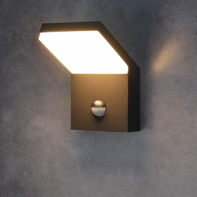 2 Pack Outdoor Motion Sensor Wall Sconce Light LED Modern Exterior Porch Light Fixture IP54 Waterproof for House Garage Patio Decoration1800LM