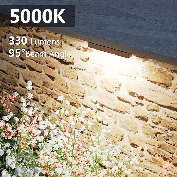 VOLISUN 8 Pack 7 Inch Retaining Wall Lights Waterproof LED Hardscape Lighting Cuttable Low Voltage Landscape Lighting 12V Paver Lights 3W Outdoor Step Lights 5000K Daylight ETL