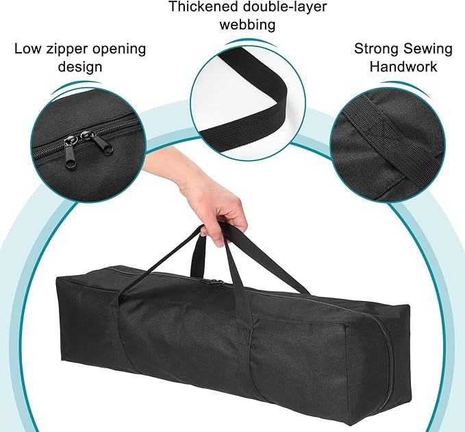 HARFINGTON 2pcs Camping Chair Replacement Bag 47.2 x 7.9 Folding Chair Carry Bag Oxford Cloth Storage Tent Bag with Handle Strap for Travel Outdoor Camping Sports Black