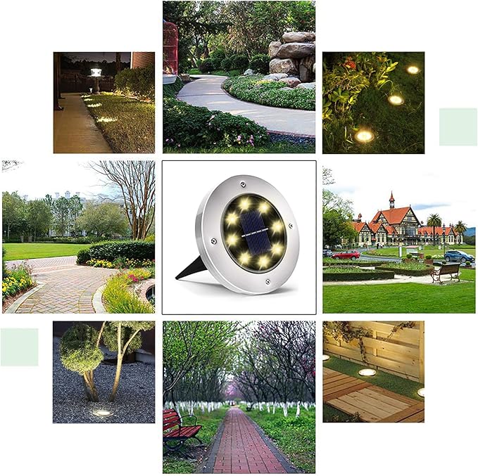 INCX 4.6 inch Solar Lights Outdoor Waterproof12 Pack Solar Lights for Outside Solar Garden Lights Landscape Lighting for Patio Pathway Lawn Yard Deck Driveway Walkway Warm White