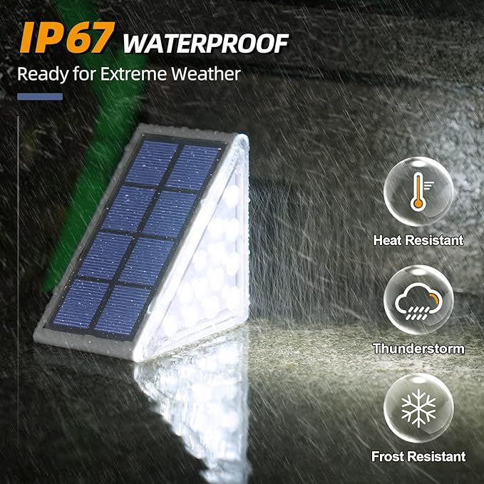 NIORSUN Solar Step Lights16 Pack Cool White Solar Stair Lights Outdoor Waterproof IP67 Auto On OffSolar Lights for StepsStairPatioYardPorchFront DoorSidewalkDeck Decor