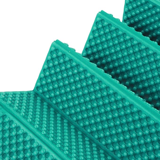 KIMISS Foldable Double Egg Crate Sleeping Pad - Thickened Foam Sleep Mat for Outdoor Camping - 186x57CM TravelFriendly Design (Dark Green)