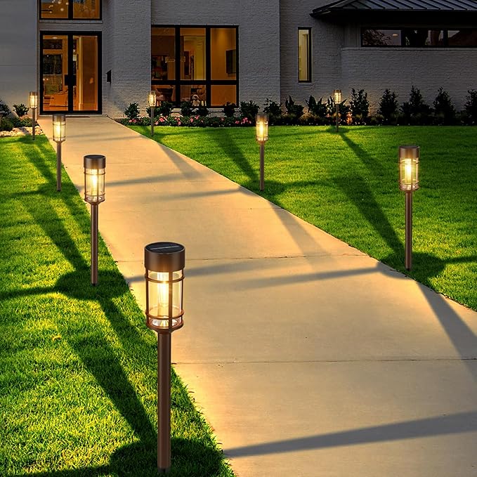 Mancra 8 Pack Solar Outdoor Lights Bright Up to 10 Hrs Solar Lights Outdoor Waterproof Garden Decor for Patio Lawn Yard and Landscape