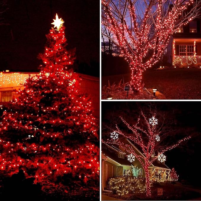 Connectable 240LED 88Ft 13Modes Christmas String Lights Indoor Outdoor | Extendable Green Wire Red &amp Green Christmas Tree Lights with Timer | Twinkle Fairy Light Plug in for Xmas Tree(Red &amp Gr