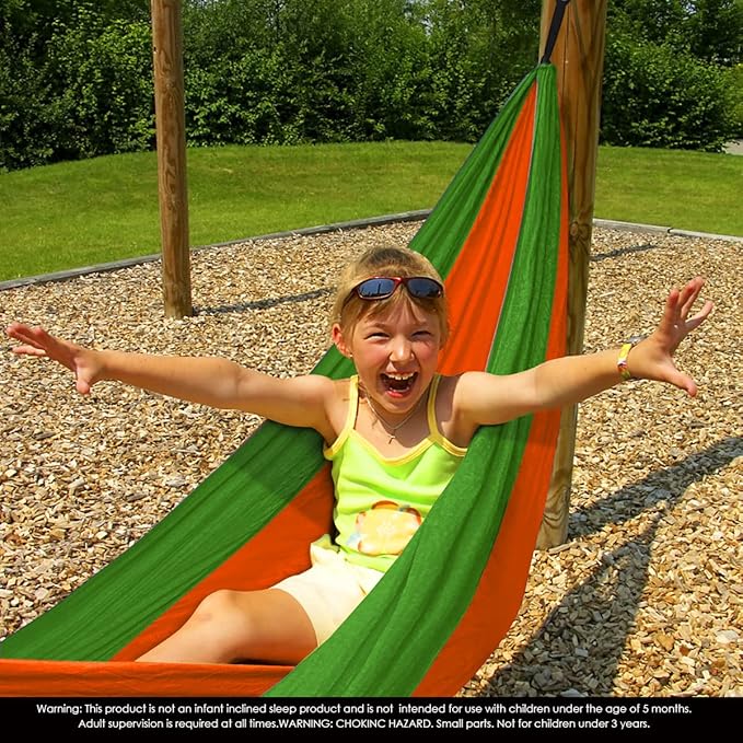 Grassman Kids Small Hammock for Camping Portable Hammock for Child Girls Boys Ultralight Backpack Mini Hammocks with Straps Orange
