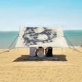 ALAZA Skull Head Vintage Beach Tent Sun Shelter UPF50+ Protection Beach Shade Canopy w/ 4 Sandbags for Outdoor Camping Fishing Backyard Fun Picnic 10x9 ft