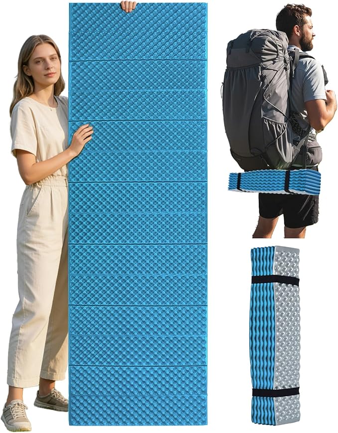Abahub Foam Camping Sleeping Pad Waterproof Soft Foam Matress for Adults Foldable Ultralight Wide Pad for Outdoor Backpacking Picnic Yoga