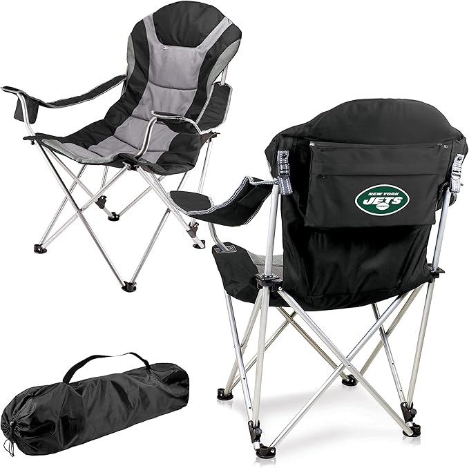Picnic TIME NFL Unisex-Adult NFL Reclining Camp Chair Beach Chair for Adults Sports Chair with Carry Bag