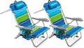 Homevative Cooler+ Folding Backpack Beach Chair with 5 Positions Towel bar XL Cooler Pouch Storage Net Cup and Phone Holder Deep Sea 2 Pack