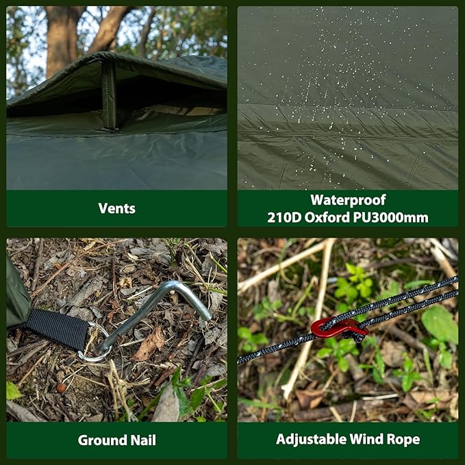 Inflatable Camping Tent with Hand Pump Waterproof Outdoor Blow up Tent 2-8 Person Oxford 4 Season Glamping Air Tent Cabin House with Mesh Windows &amp Door