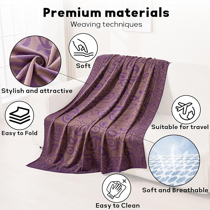 Travel Blanket Airplane - Ultra Soft &amp Lightweight Knit Design Compact Airplane Blanket53x72 InchStylish Travel Shawl Wraps for FlightsOfficeHome UseTravel Essentials &amp Gifts