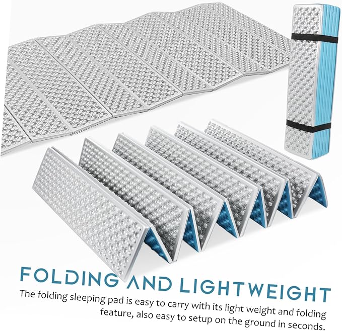 KESYOO Thermal Camping Sleeping Pad Lightweight Backpacking Gear Folding Moisture Pad