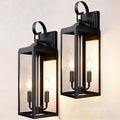 OKELI 17.6 2-Pack Outdoor Wall Light Fixture Large Exterior Porch Lighting 2-Light Farmhouse Outside Lantern Lights with Clear Glass Waterproof Wall Sconces Lamp for House Garage