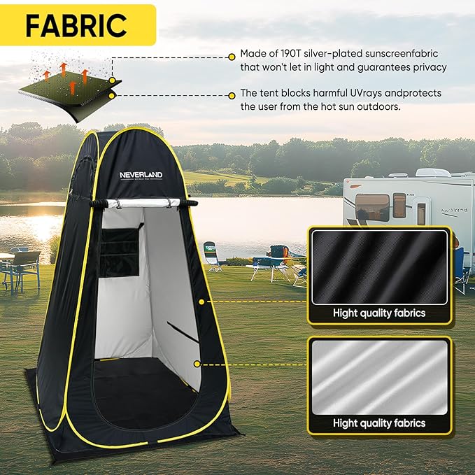 Neverland Pop up Privacy Shower Tent - Portable Changing Shower Tent Dressing Room Bathroom Outdoor Rain Shelter for Camping Beach