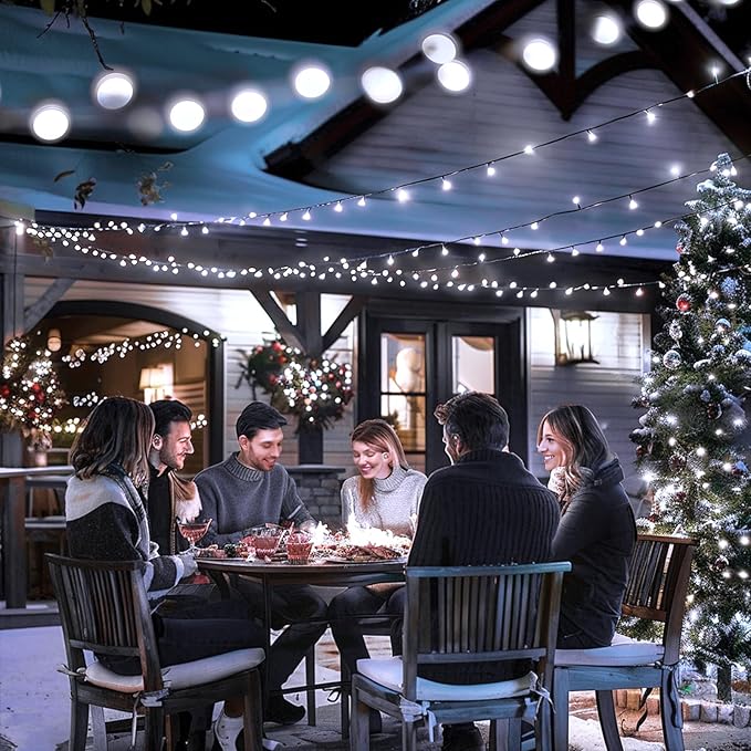 JMEXSUSS 800 LED White Christmas Lights Outdoor 272ft 8 Modes Christmas Tree Lights Green Wire Waterproof Led Christmas String Lights for Outside Indoor Xmas Party Tree Decor