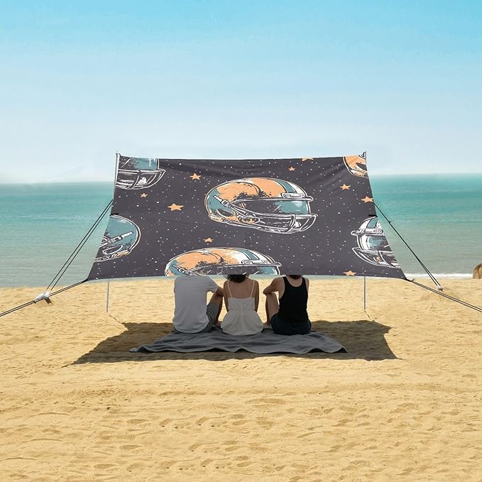 Rugby Pattern (77) Camping Sun Shelter Beach Tent Portable Beach Sun Shade Outdoor Canopy for Camping Trips Fishing Picnic