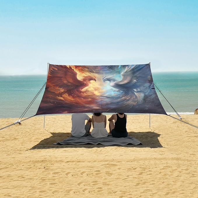 Camping Sun Shelters Ice and Fire Phoenix Beach Canopy 126 * 110.2in