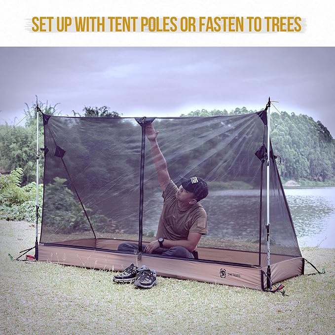 OneTigris Solo Mesh Tent Ultralight Screen House with 3000 Waterproof Bathtub Floor for Camping Hiking Backpacking Traveling Fishing Patio