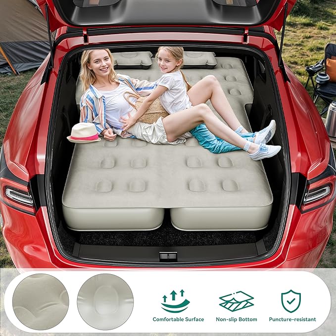 YITAHOME 10'' SUV Air Mattress Inflatable Car Bed with Electric Pump &amp Accessories for Camping Road Trips &amp Travel Fits for 4Runner Jeep Wrangler &amp Most SUVs (Gray)