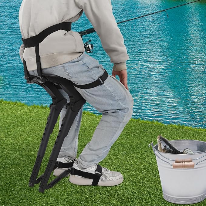 Wearable Chair Invisible SeatAdjustable Chairless Wearable Invisible ChairFolding Invisible Seat Bearing 330LBSfor Ergonomic Support Lightweight Wearable Exoskeleton Seat