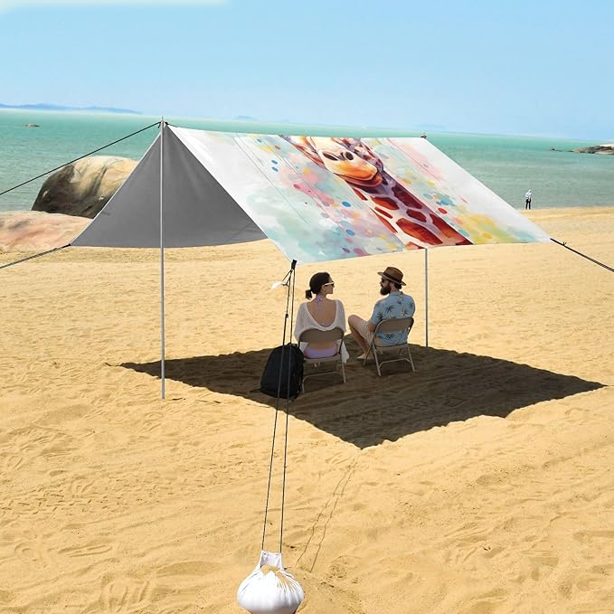 Christmas DeerCamping Sun Shelters 9.2 x 10.5 FT Beach Canopy Tent Sun Shade with Carrying Bag for Camping Trips Fishing Backyard Fun or Picnics 21340597
