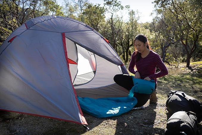 ALPS Mountaineering Pioneer Insulated Air Pad – Lightweight 4-Season Sleeping Pad with R-Value 6.6 Recycled Ripstop Fabric Reflective Heat Layers Pump Sack &amp Repair Kit for Camping and Backpack