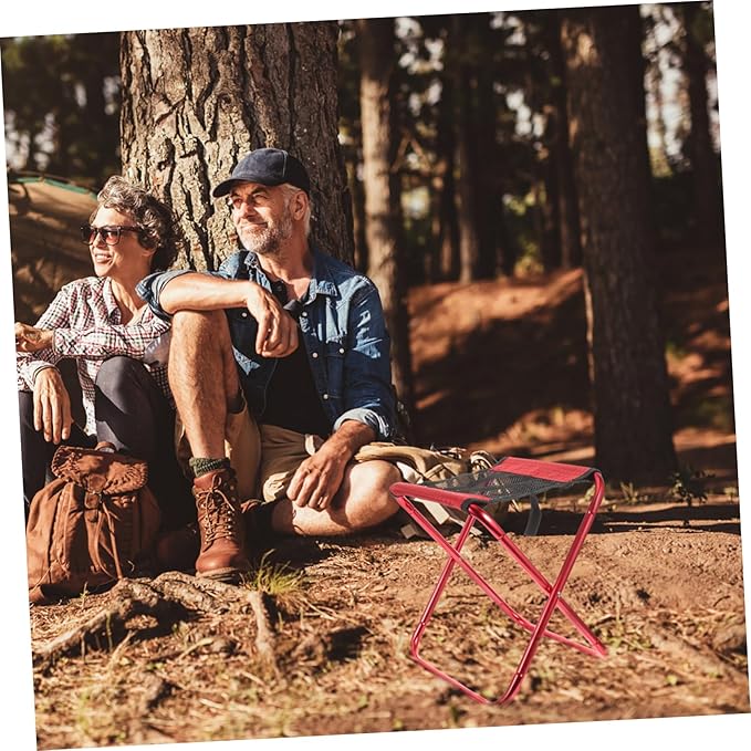 POPETPOP Portable Folding Stool Multi-Function Lightweight Camping Chair Oxford Easy to Carry
