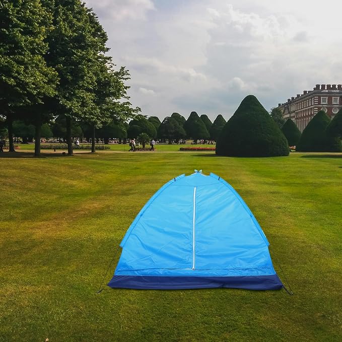 Luxshiny Two Person Winter Backpacking Tent Single Layer Lightweight Sky Blue Outdoor Shelter for Hiking Beach Park Recreation