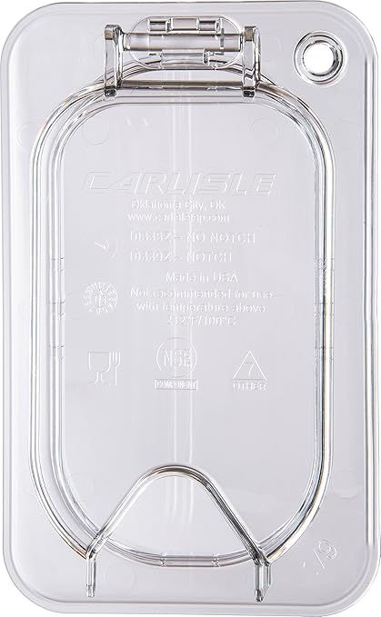 Carlisle FoodService Products StorPlus EZ Access Lid Cover for 1/9 Size Food Pans Single Notched 6.88 x 4.31 6 Count Clear